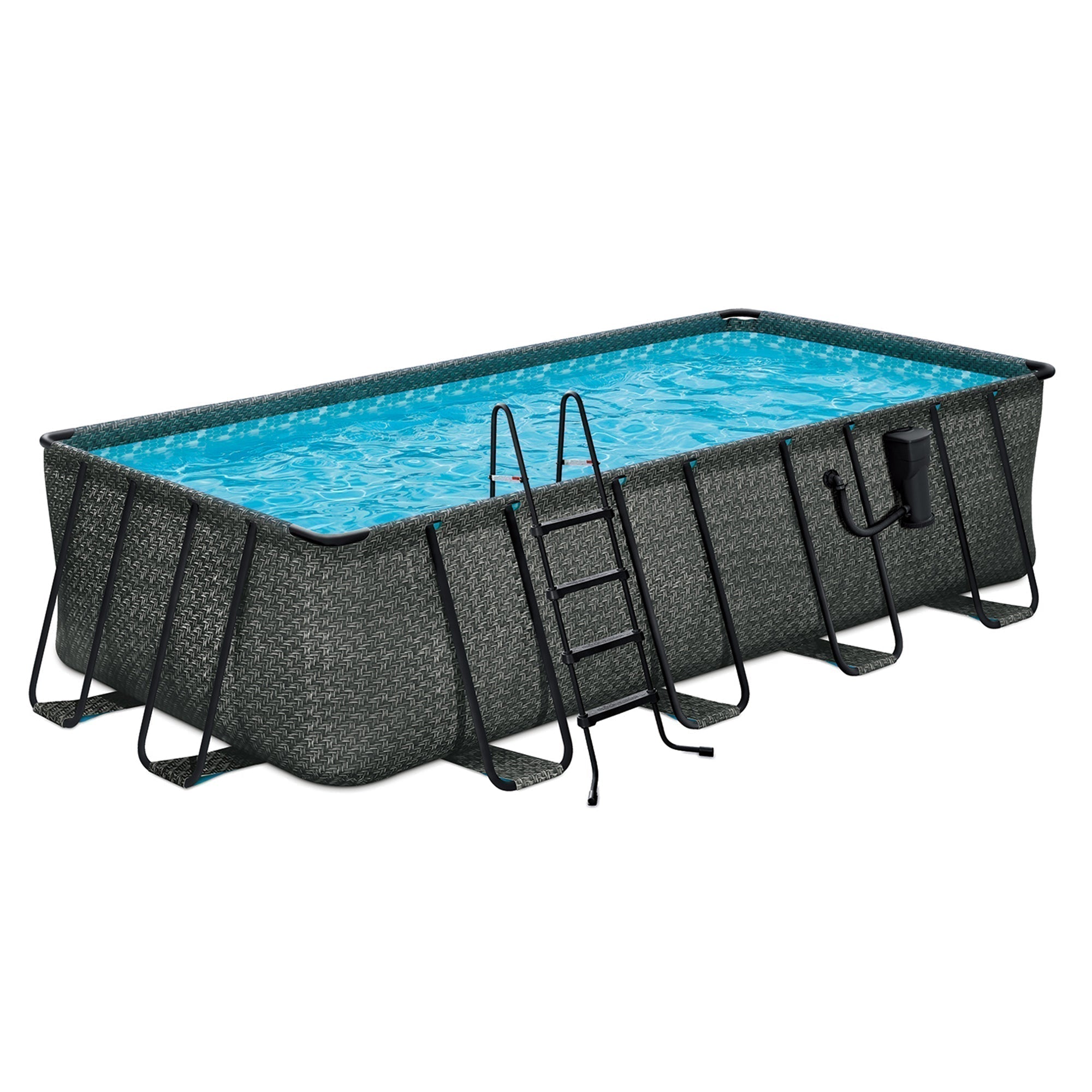 Funsicle 18' x 9' x 52" Oasis Rectangular Swimming Pool Set with 18' Cover