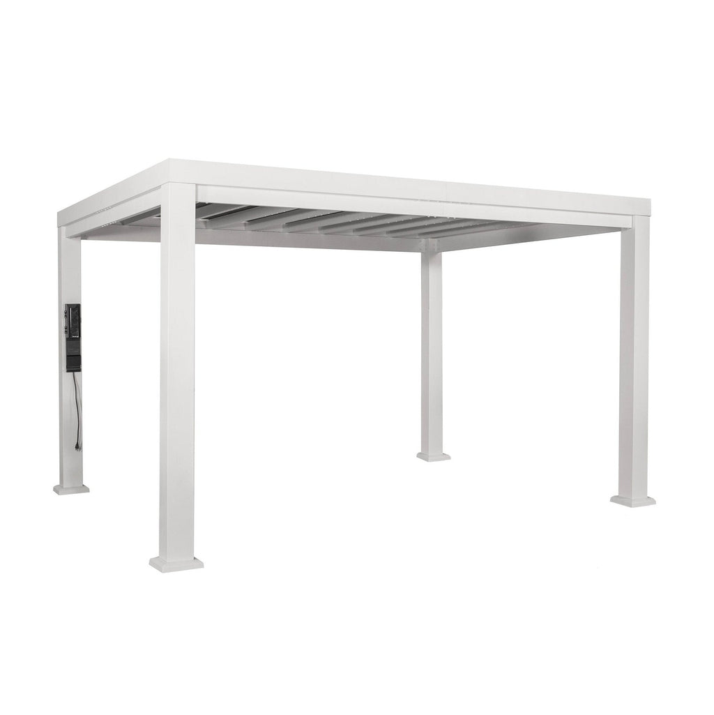 14×12 Windham Modern Steel Pergola With Sail Shade Soft Canopy