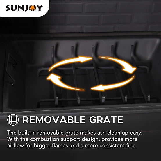 Sunjoy Canyon Wood-Burning Fireplace, Heats 2.14 sq. ft.