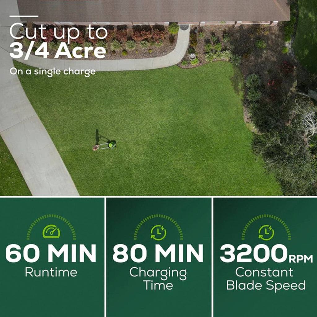 Greenworks 60V 21″ Brushless Self-Propelled Battery Powered Lawn Mower + (2) 4.0Ah Batteries & Dual Port Charger