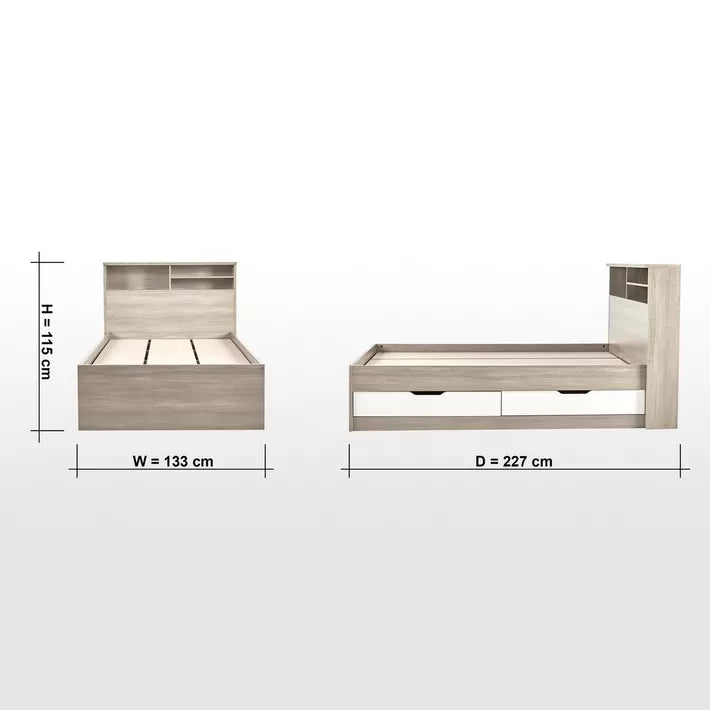 Jamie Single Bed with Storage - 120x200 cm