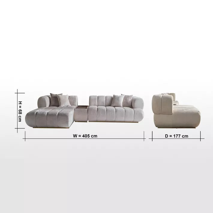 Nomad 4-Seater Velvet Left Corner Sofa