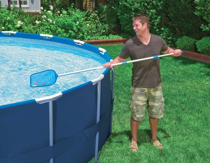 INTEX 12' x 30" Metal Frame Above Ground Pool, Filter, Cover, & Maintenance Kit