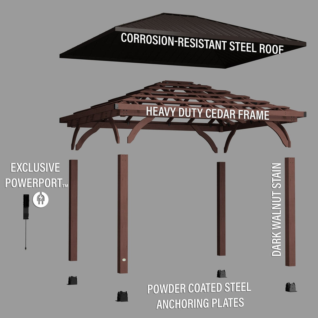 14×10 Cordova Gazebo-Dark Brown