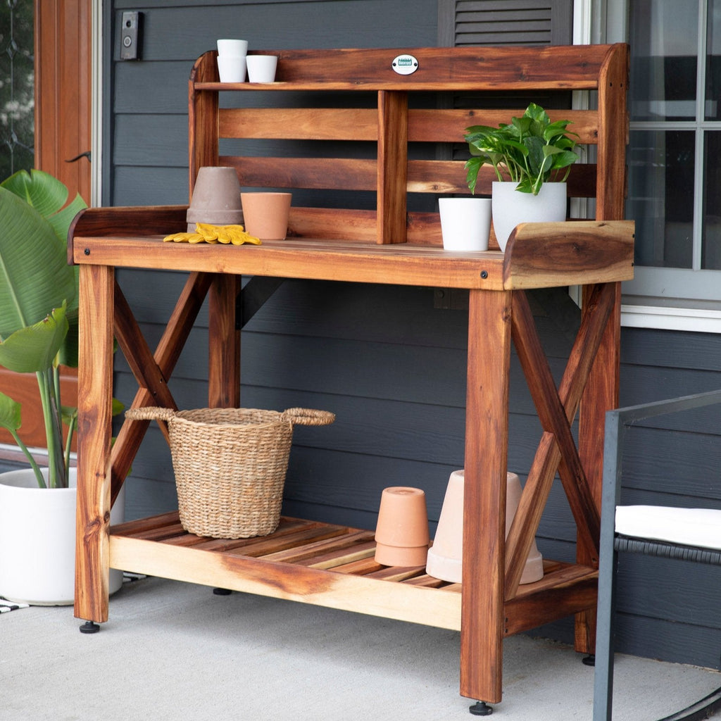 Potting Table/Bench/Serving Bar – Acacia Wood