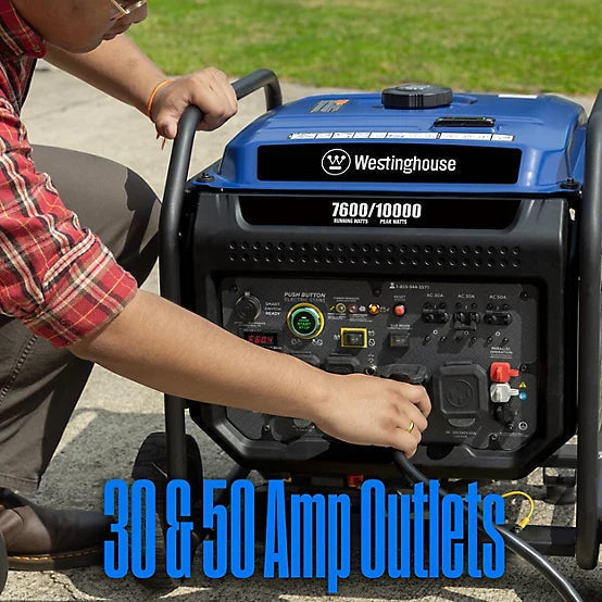 Westinghouse 10,000/7,600-Watt Gasoline Powered Portable Inverter Generator, Remote Start with CO Sensor