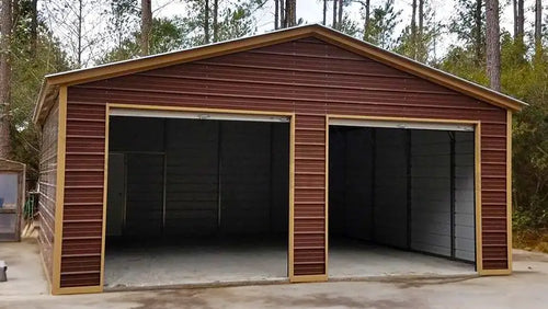 24x20x10 Two Car Steel Garage