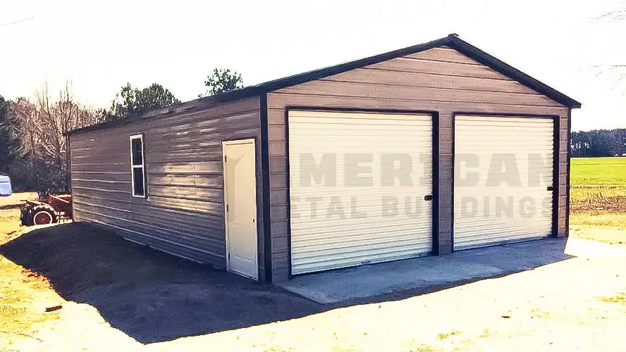 24x40x10 Two Car Metal Garage | Custom Steel Garages for Sale