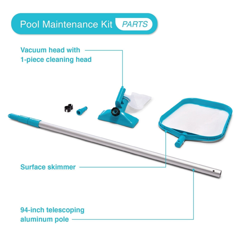 INTEX 12' x 30" Metal Frame Above Ground Pool, Filter, Cover, & Maintenance Kit