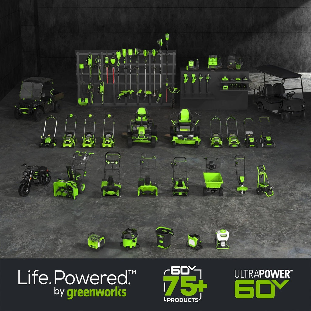 Greenworks 60V 25″ Cordless Brushless Self-Propelled Mower + Two (2) 4.0Ah Batteries & Dual Port Charger