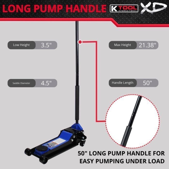 K Tool Heavy-Duty Low-Profile 3.33 Ton Floor Jack