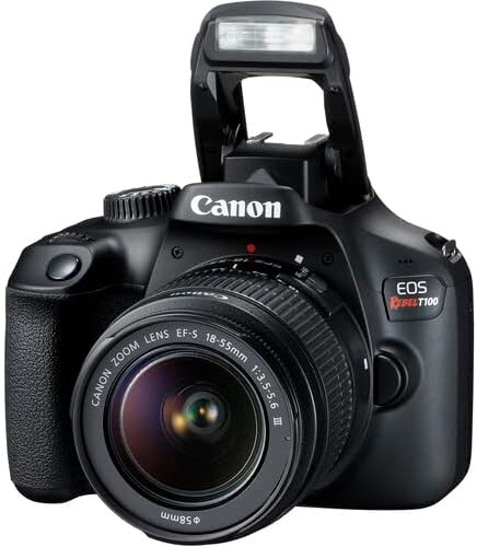Canon EOS Rebel T100 DSLR Camera 18MP with 18-55mm Lens + Bag + 64GB Card