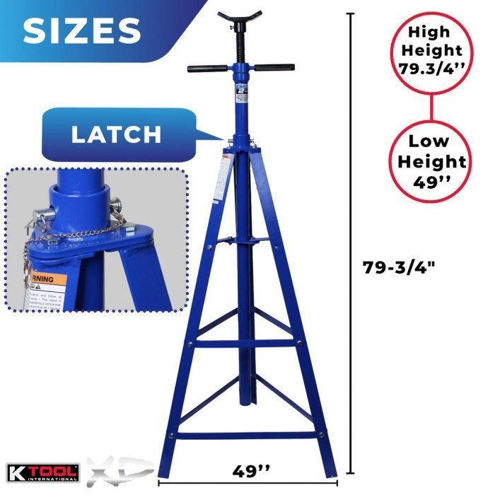 K Tool 2 Ton Under Hoist Jack Stand
