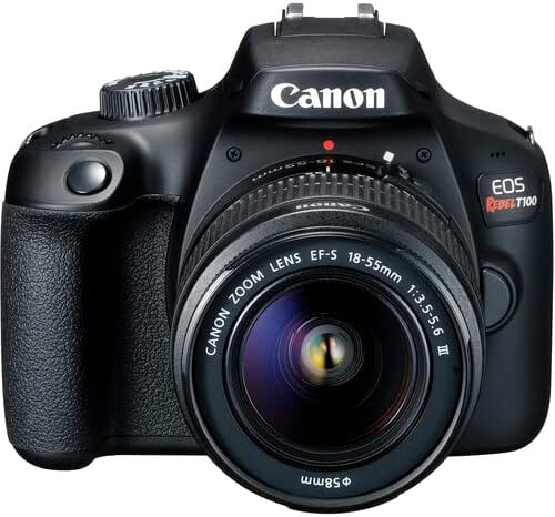Canon EOS Rebel T100 DSLR Camera 18MP with 18-55mm Lens + Bag + 64GB Card