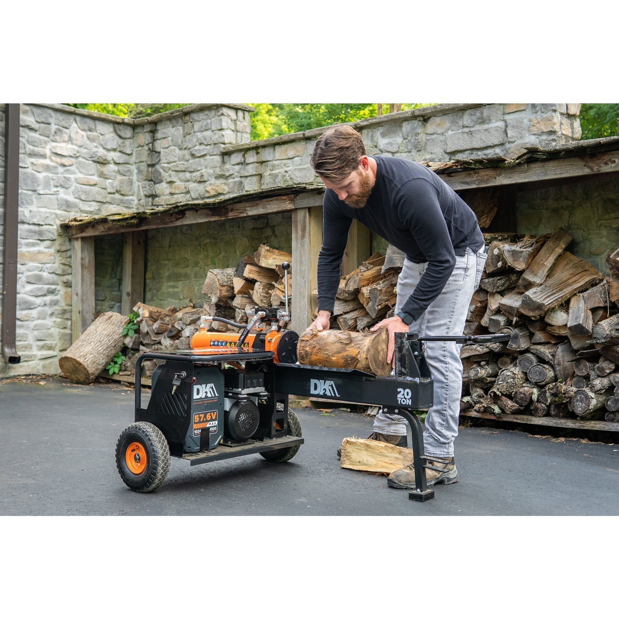 DK2 Elite Energy™ 20 Ton Battery Powered Electric Motor Hydraulic Log Splitter (OPS220EV-K)