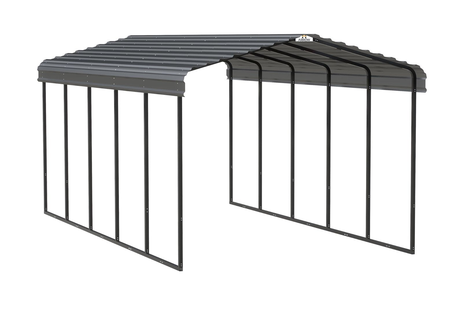 Arrow Carport, 12 ft. x 24ft. x 9ft. Charcoal 12′ x 24′ x 9′