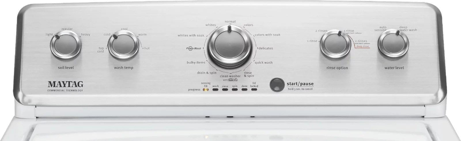 Maytag – 3.8 Cu. Ft. High Efficiency Top Load Washer with PowerWash Agitator – White