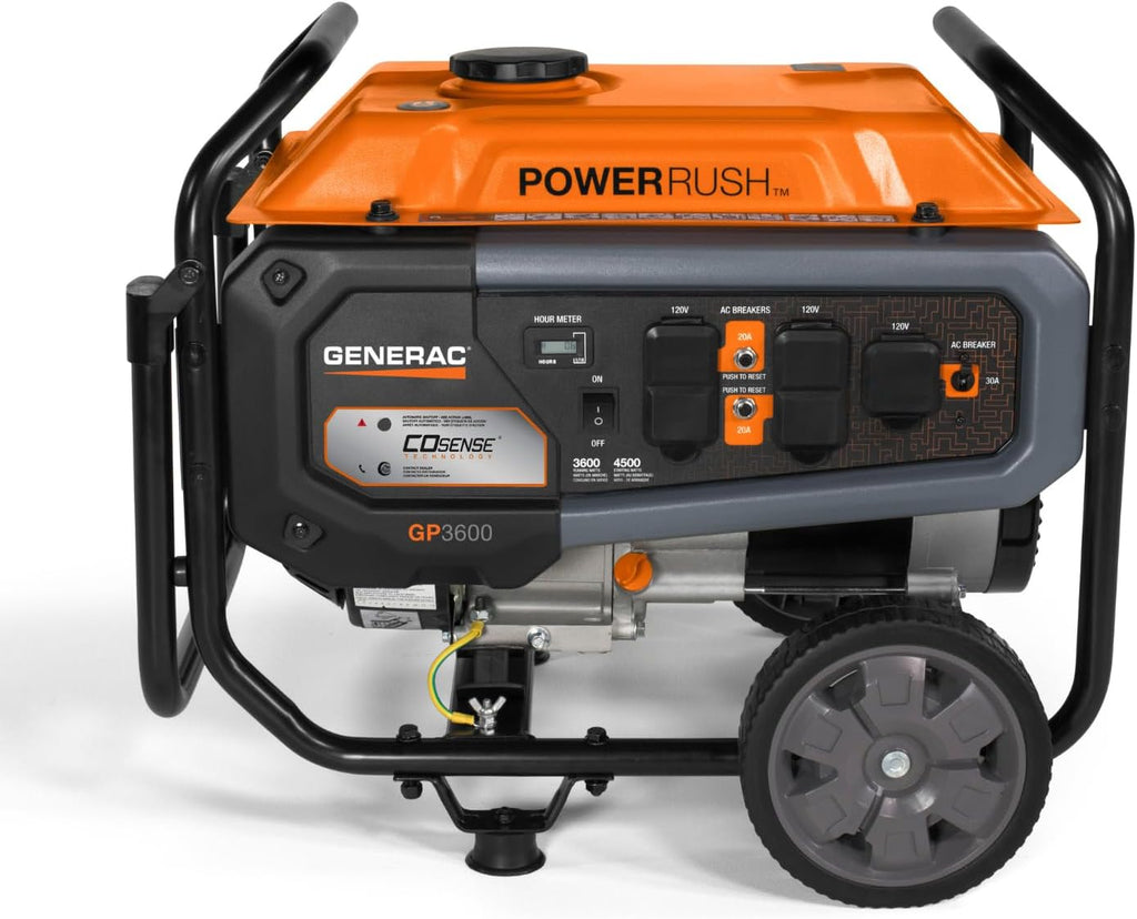 Generac 8,125 Starting Watt Portable Gas Generator – Includes Extension Cord