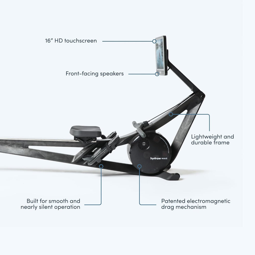 Hydrow Wave Rowing Machine with 16″ HD Touchscreen, Speakers, Foldable, Home Workouts