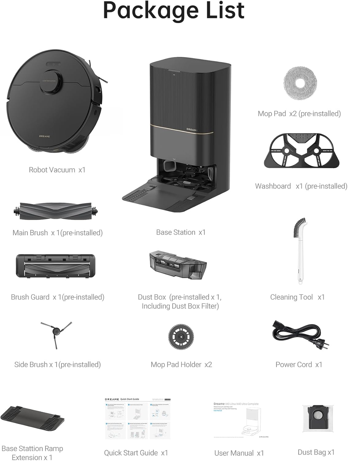 Dreame X40 Ultra Robot Vacuum with 12,000Pa Suction, Liftable Mop, Self-Cleaning & Auto-Empty