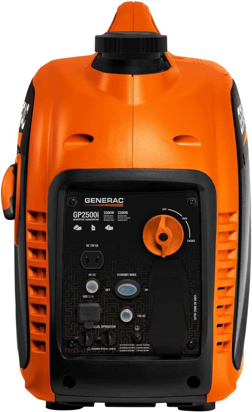 Generac 3,300-Watt Gas Powered Portable Inverter Generator – Lightweight and Compact