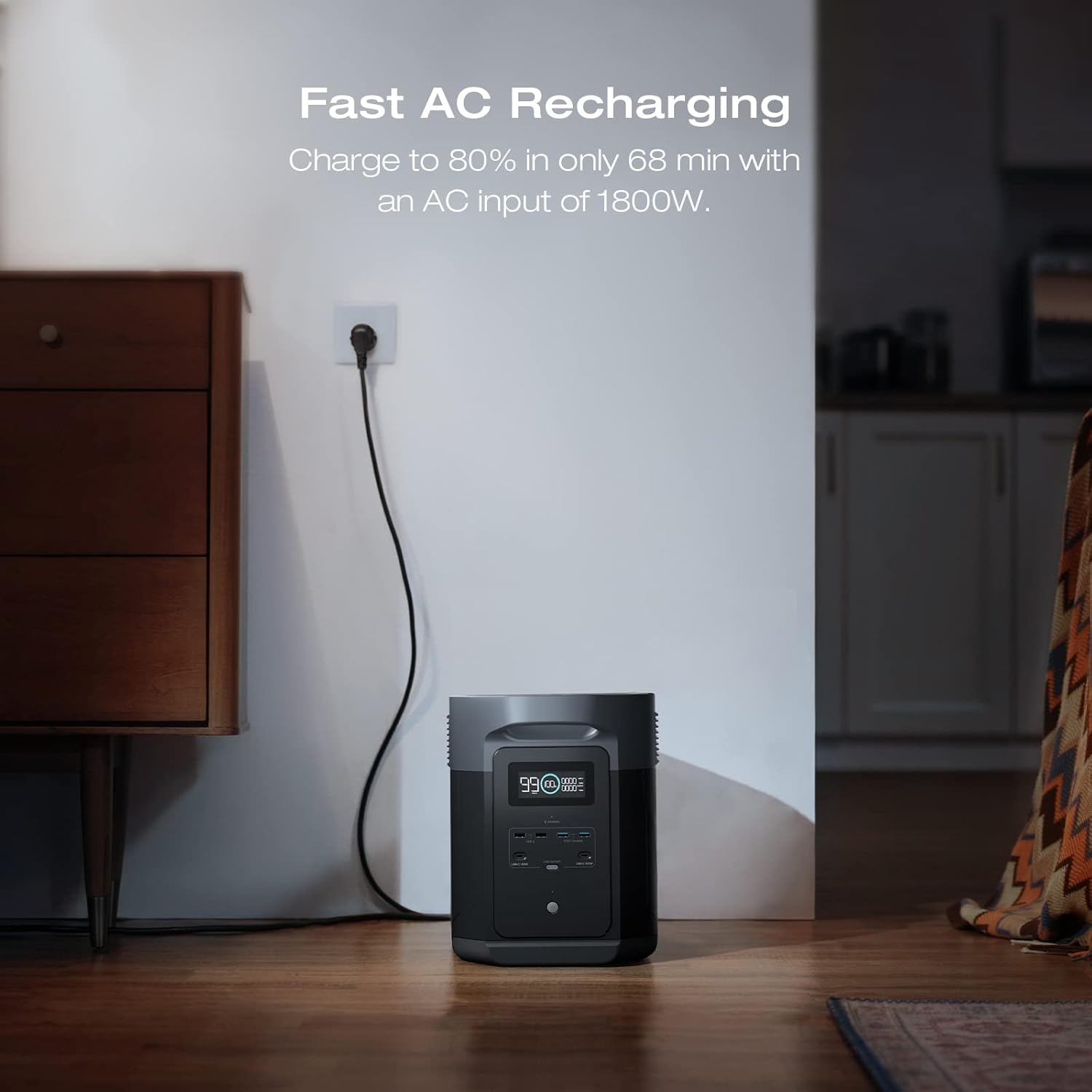 EF ECOFLOW Portable Power Station DELTA 2 Max, 2400W LFP Solar Generator, Full Charge in 1 Hr