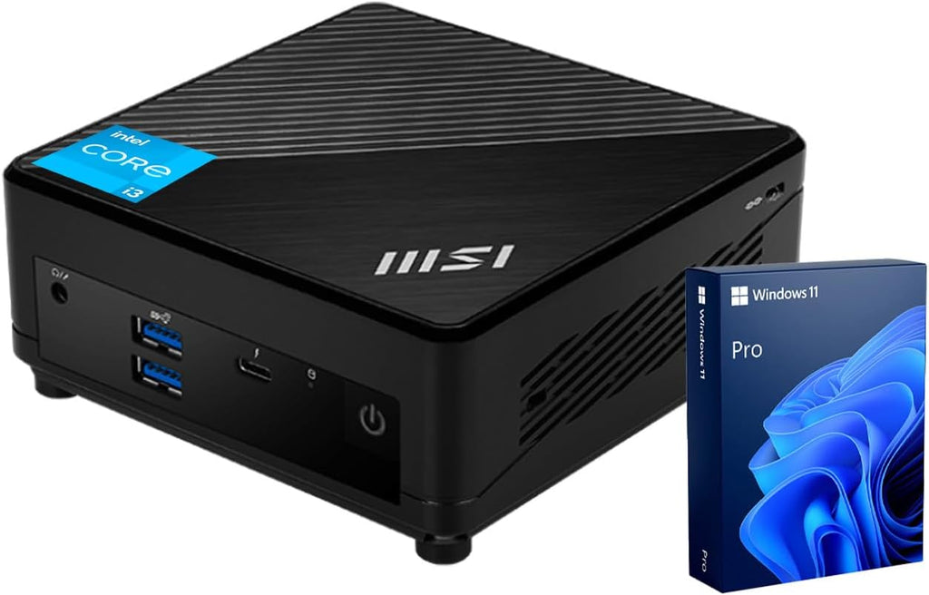 msi Cubi NUC AI Business Mini Desktop, Intel 16-Core Ultra 7 155H, 32GB DDR5, 1TB SSD, Support 4-Display & 4K, 2 x Thunderbolt 4, 2 x HDMI, Dual 2.5G LAN, Wi-Fi 6E, Windows 11 Pro, Black