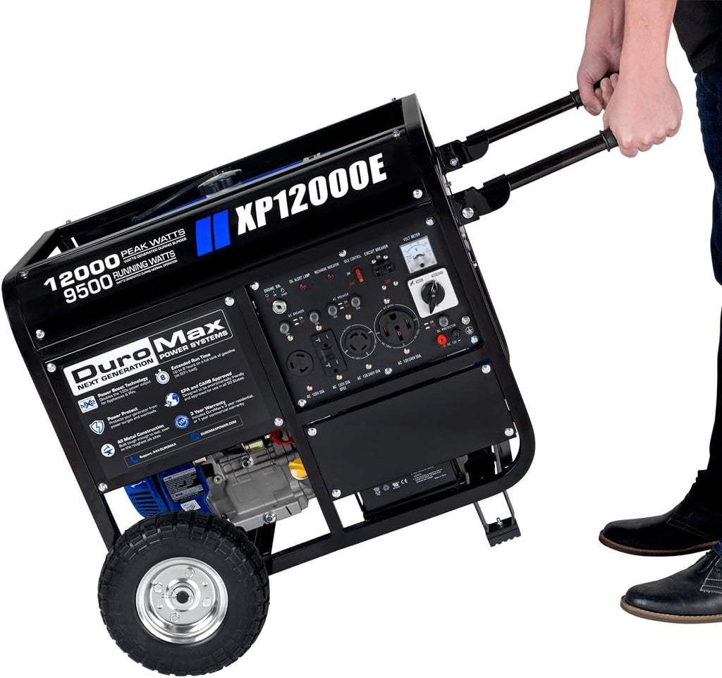 DuroMax XP13000EH 13,000-Watt Dual Fuel Portable Generator – Gas & Propane, Electric Start