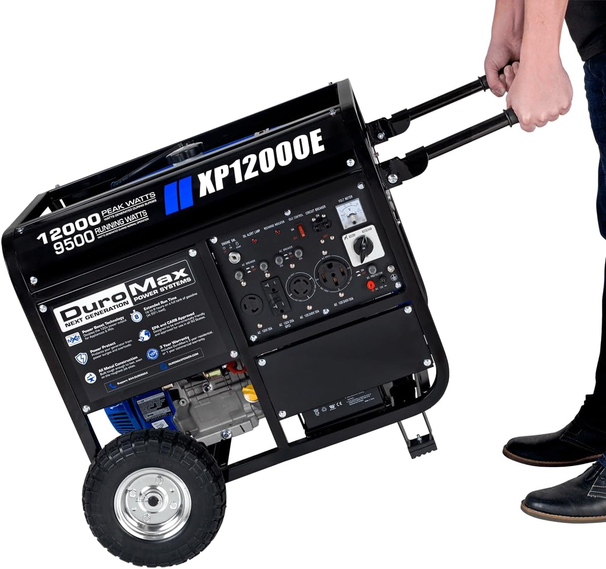 DuroMax XP13000EH 13,000-Watt Dual Fuel Portable Generator – Gas & Propane, Electric Start