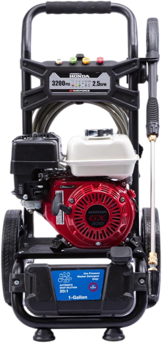 Yard Force YF3200-H Pressure Washer 3200 PSI 2.5 GPM Gas Honda GX200 196cc Engine New