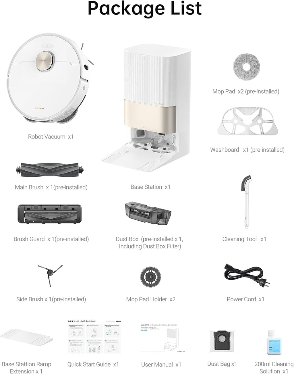 Dreame X40 Ultra Robot Vacuum with 12,000Pa Suction, Liftable Mop, Self-Cleaning & Auto-Empty