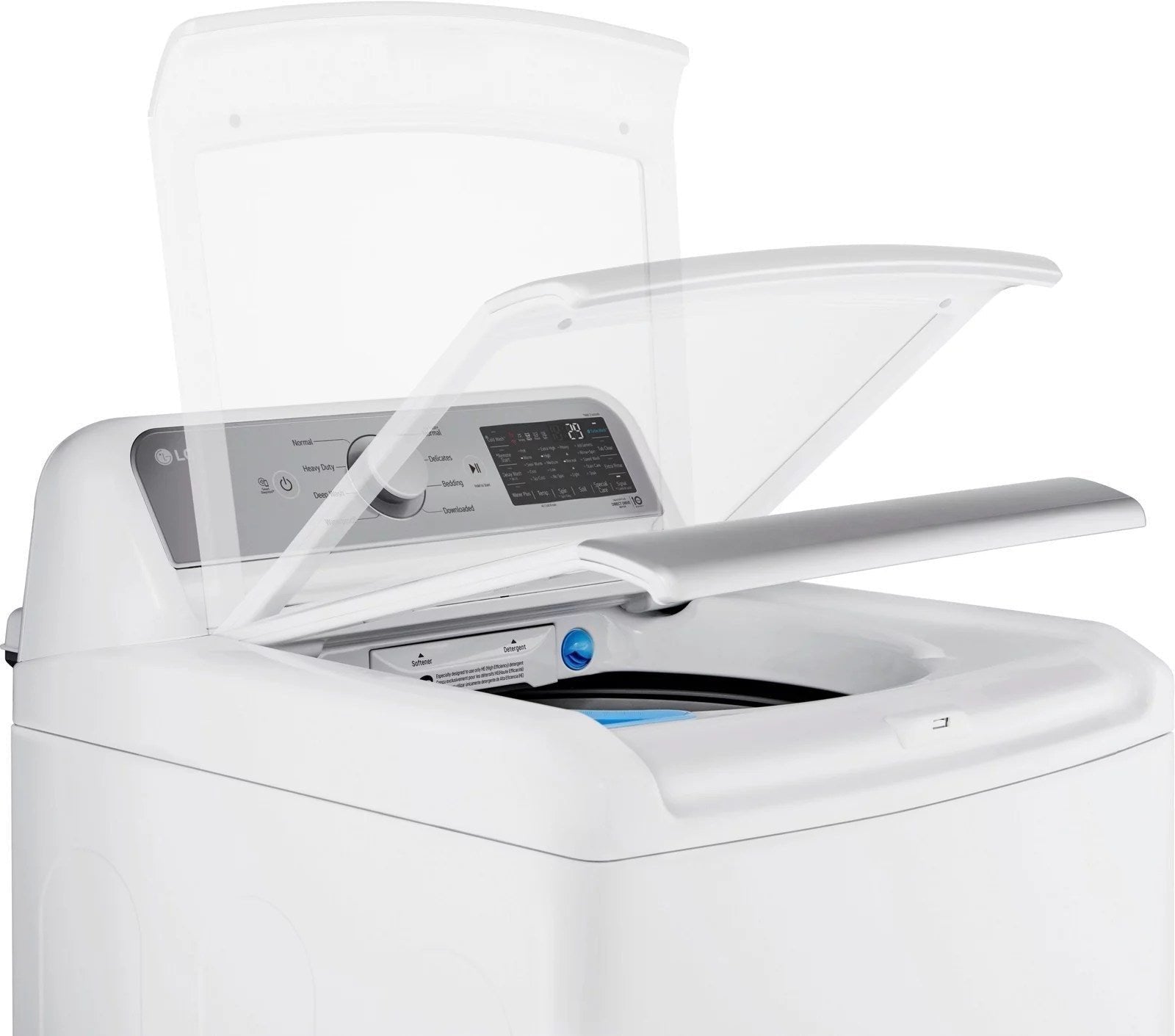 LG – 5.5 Cu. Ft. Smart Top Load Washer with TurboWash3D – White