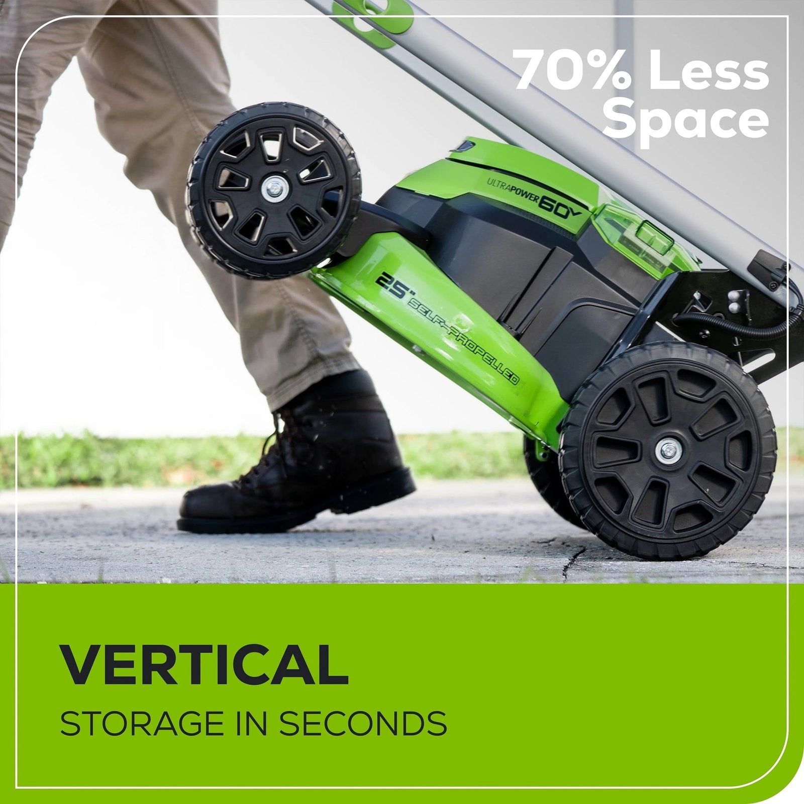 Greenworks 60V 25″ Cordless Brushless Self-Propelled Mower + Two (2) 4.0Ah Batteries & Dual Port Charger