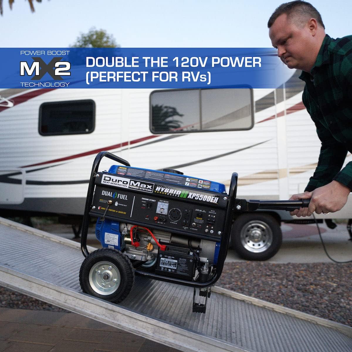 DuroMax XP13000EH 13,000-Watt Dual Fuel Portable Generator – Gas & Propane, Electric Start