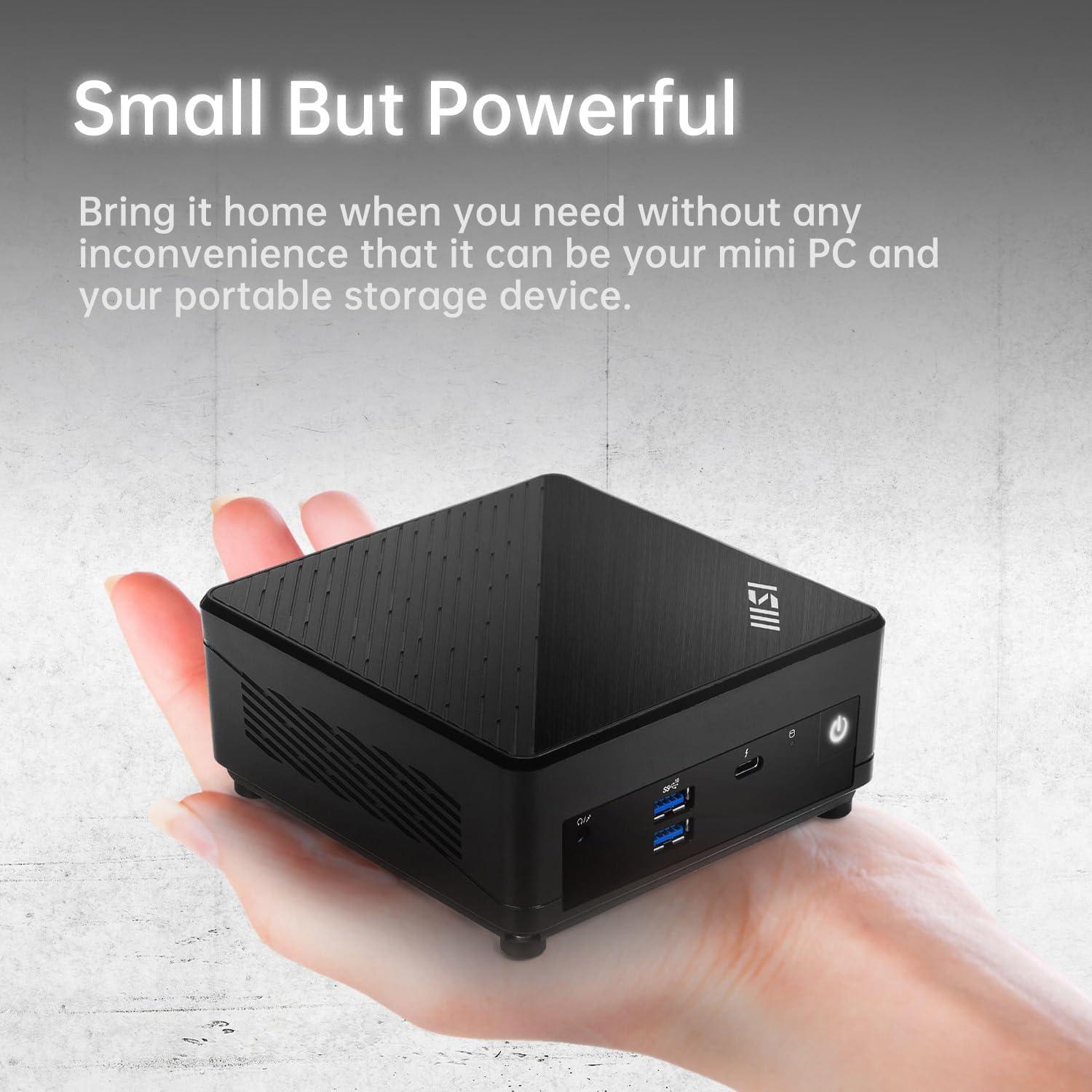 msi Cubi NUC AI Business Mini Desktop, Intel 16-Core Ultra 7 155H, 32GB DDR5, 1TB SSD, Support 4-Display & 4K, 2 x Thunderbolt 4, 2 x HDMI, Dual 2.5G LAN, Wi-Fi 6E, Windows 11 Pro, Black