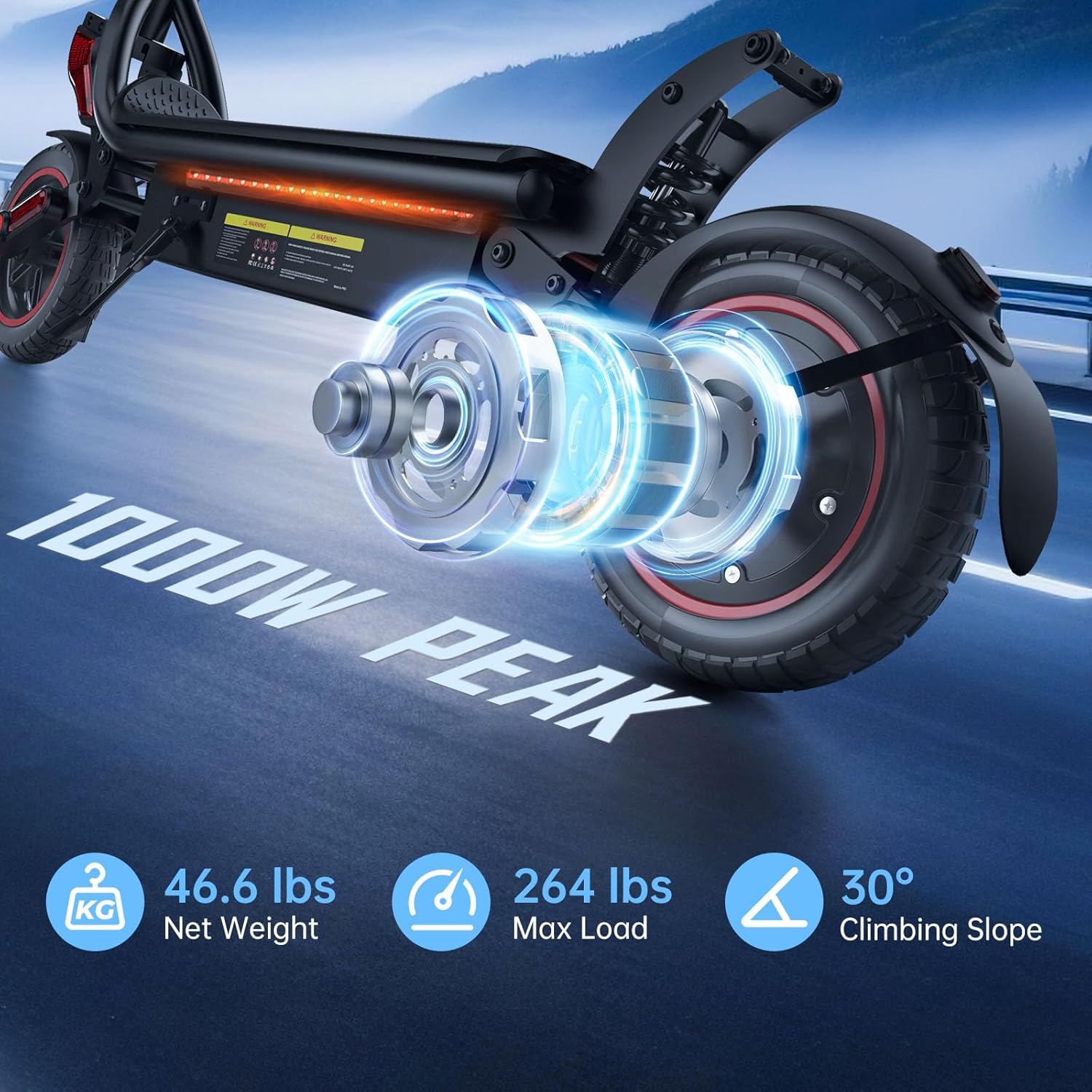 Electric Scooter for Kids & Teens, 500–1000W, 18–25 MPH, 21–28 Mile Range