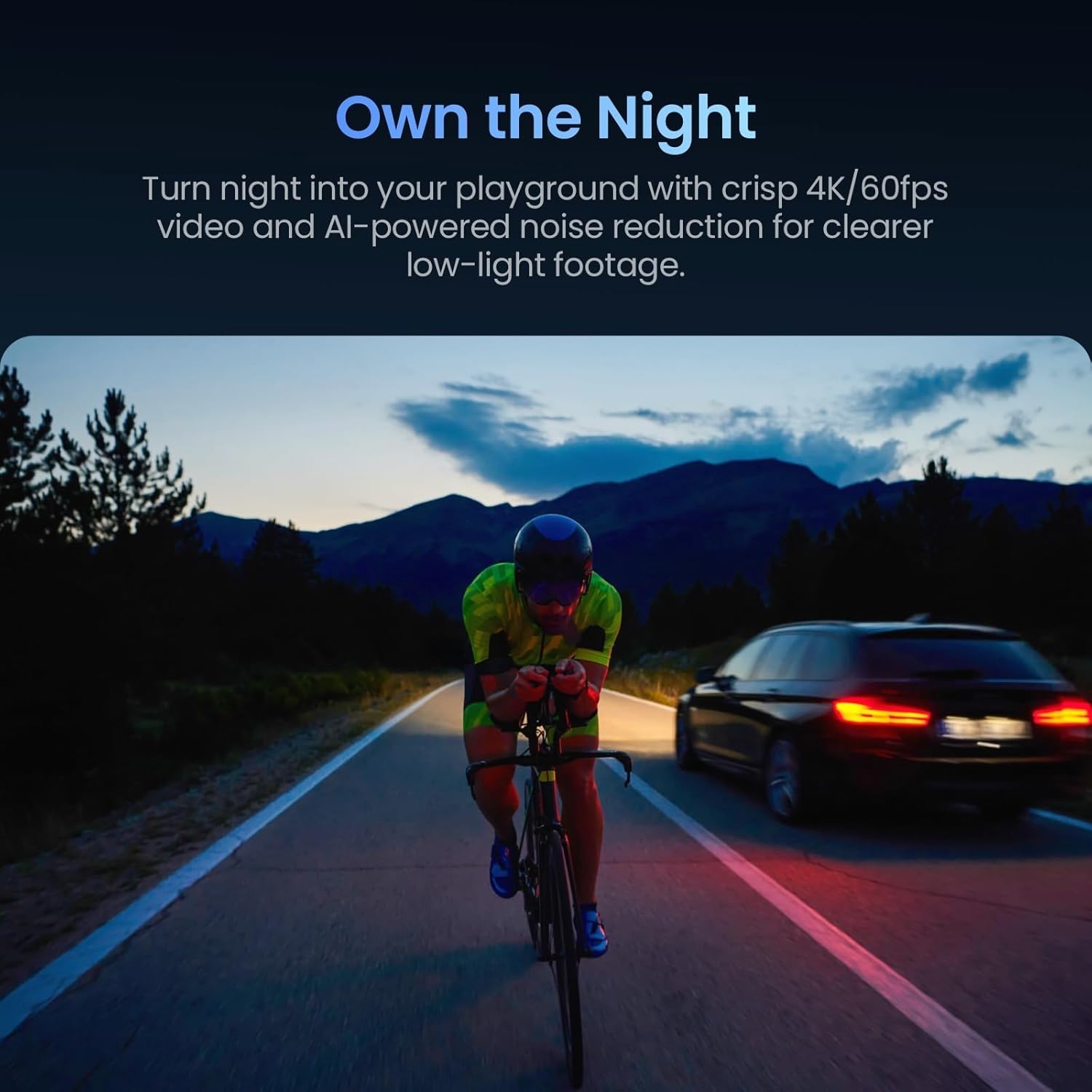 Action Camera 4K Waterproof to 52 ft with Hyper Stabilization & 3‑Hour Battery