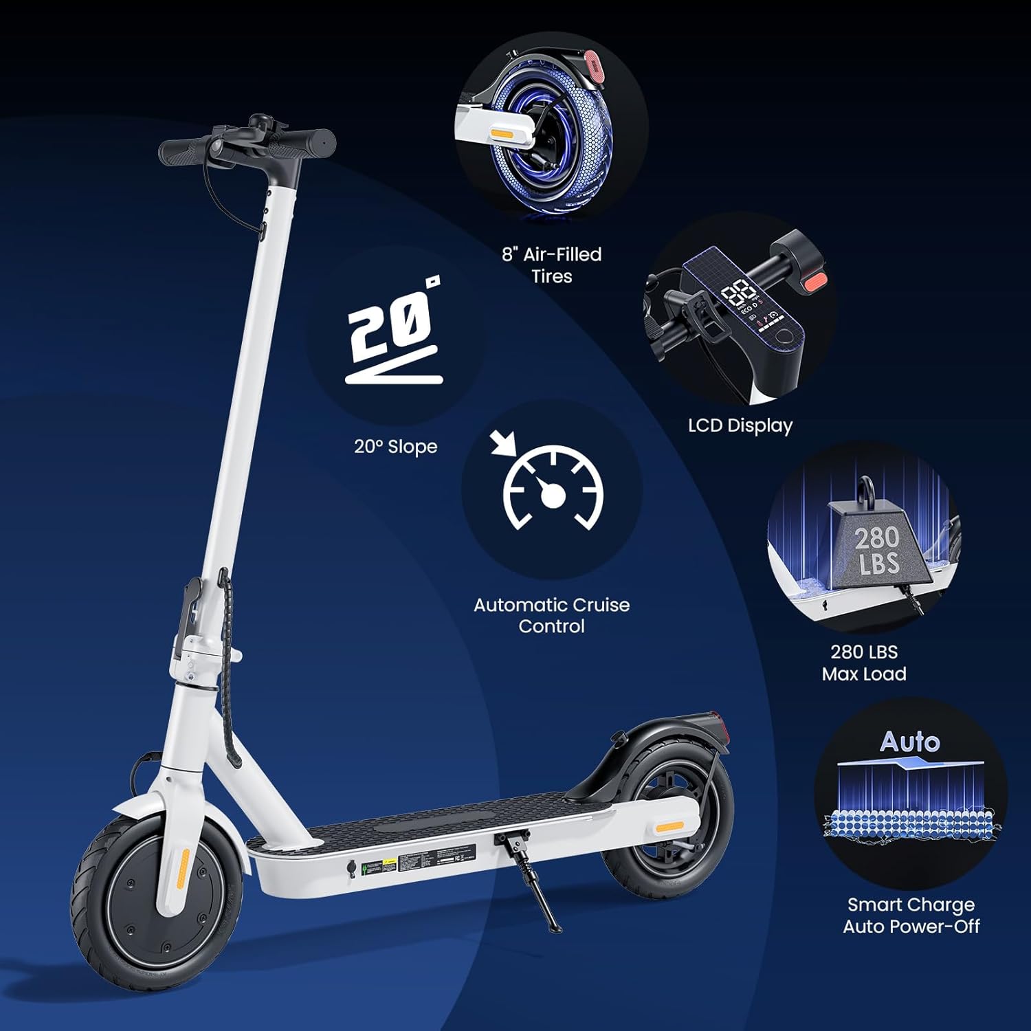Electric Scooter for Kids & Teens, 500–1000W, 18–25 MPH, 21–28 Mile Range