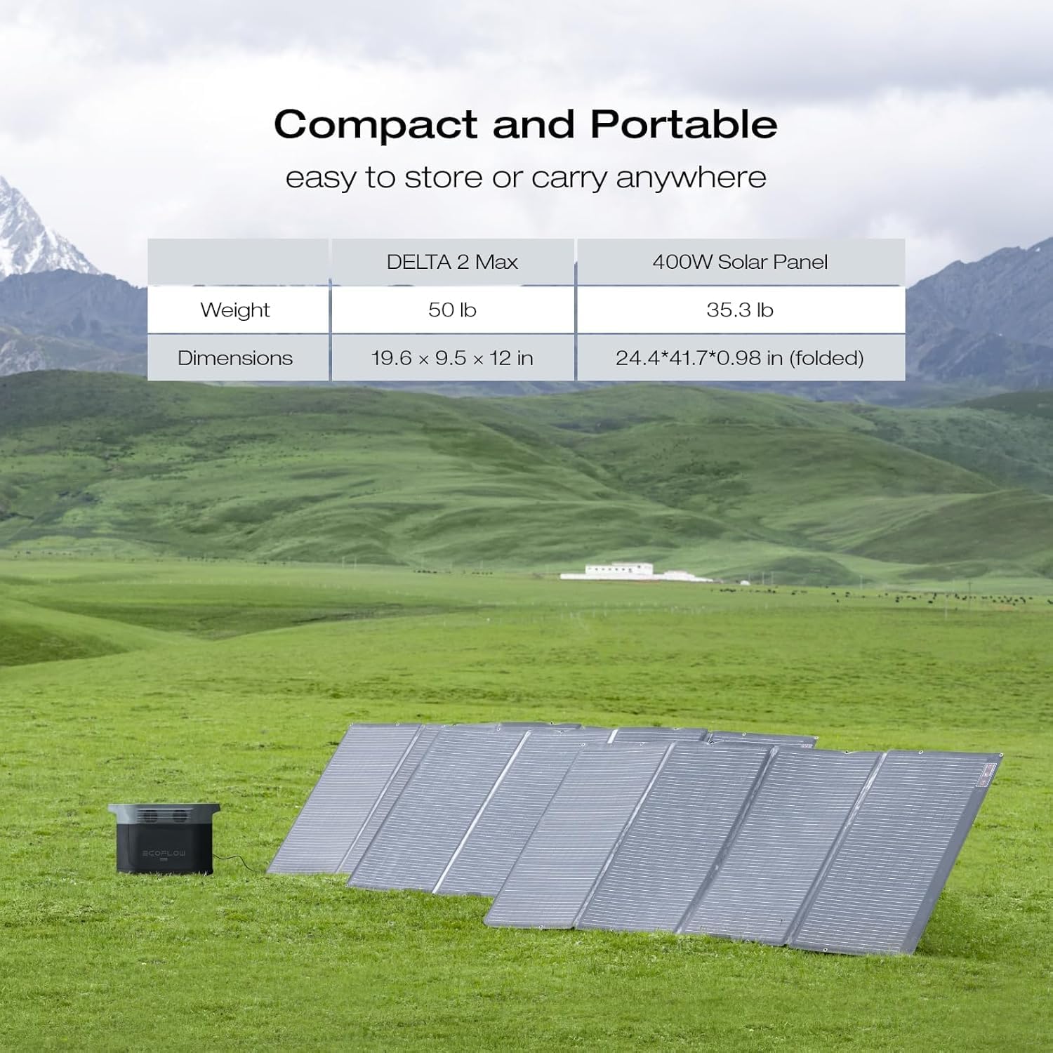 EF ECOFLOW Portable Power Station DELTA 2 Max, 2400W LFP Solar Generator, Full Charge in 1 Hr