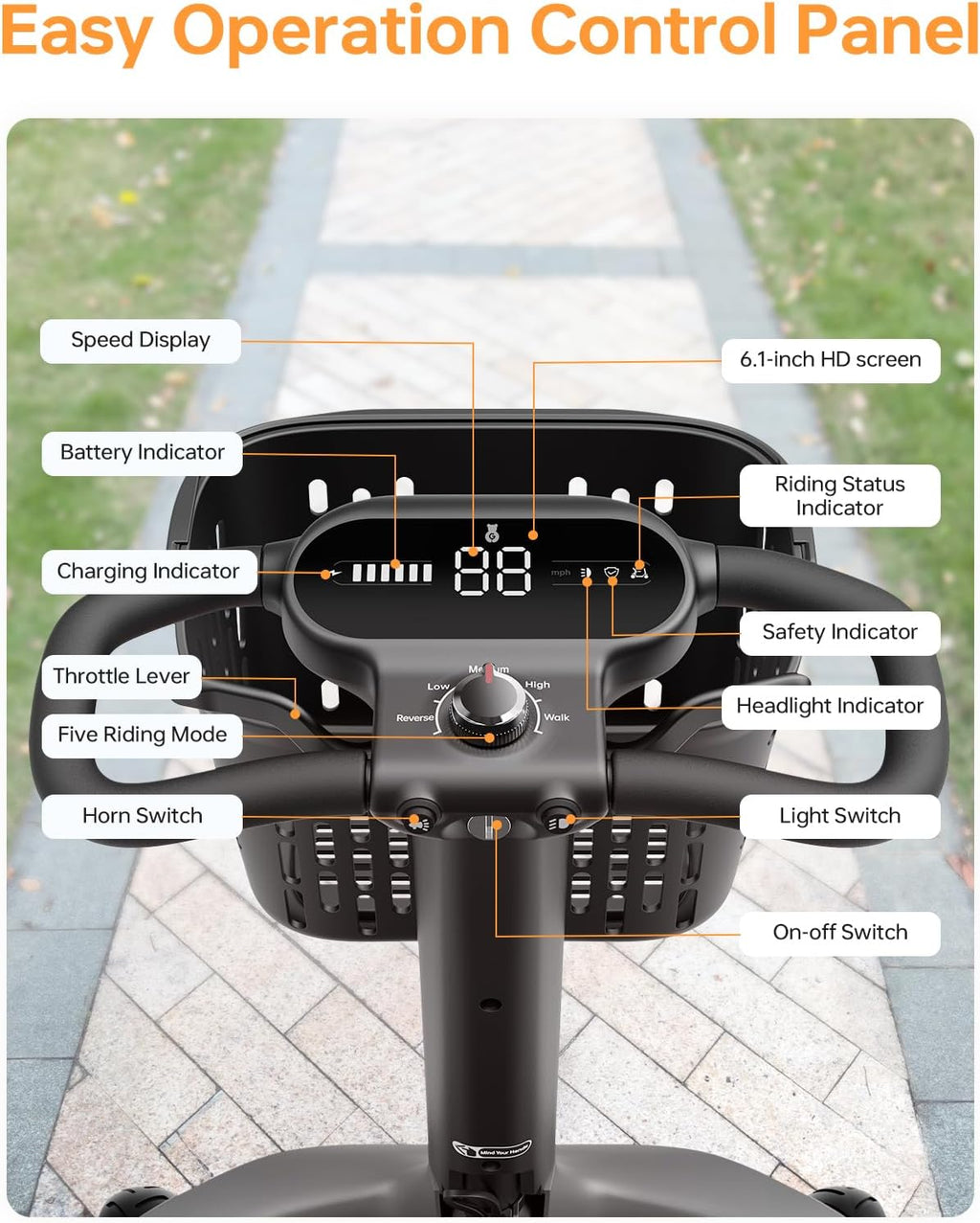 Paiseec S3 Pro Foldable 4-Wheel Mobility Scooter for Seniors, 40 Mile Range, 250W, All-Terrain