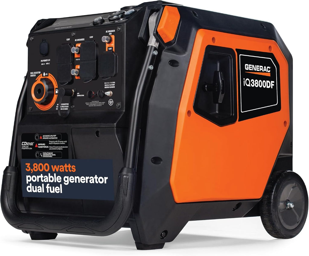 Generac 3,300-Watt Gas Powered Portable Inverter Generator – Lightweight and Compact
