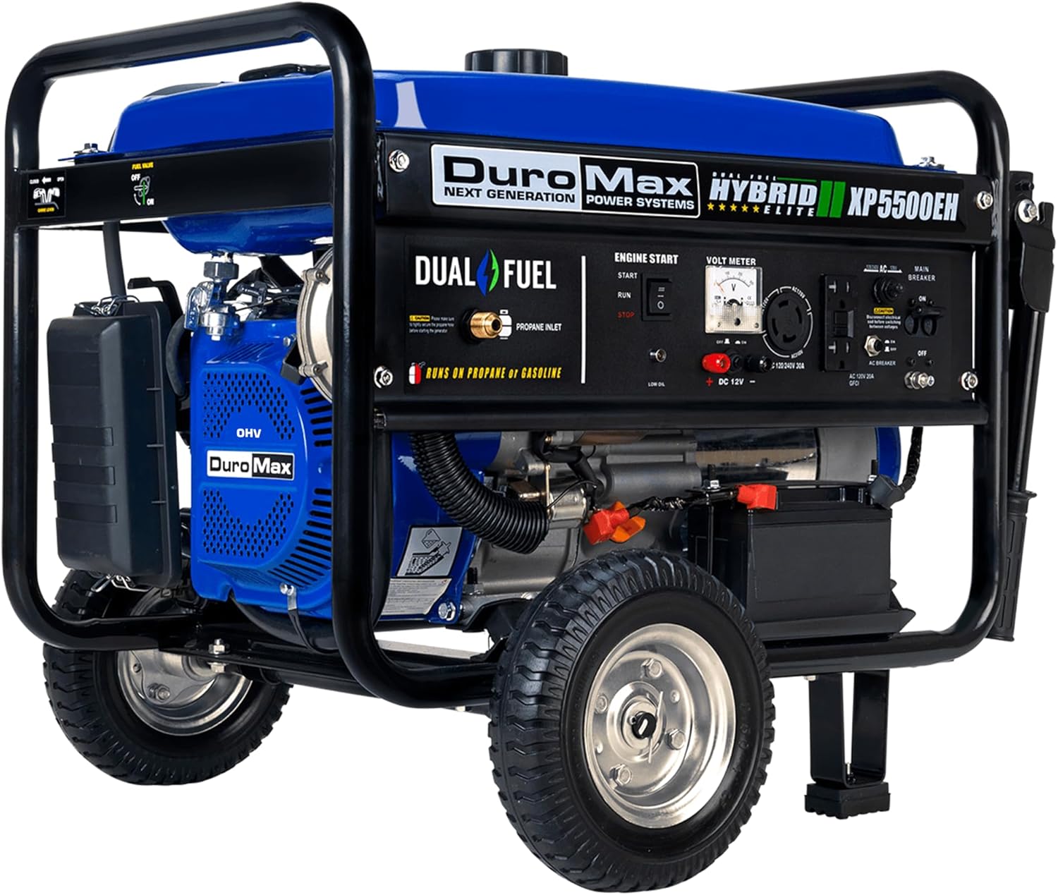 DuroMax XP13000EH 13,000-Watt Dual Fuel Portable Generator – Gas & Propane, Electric Start