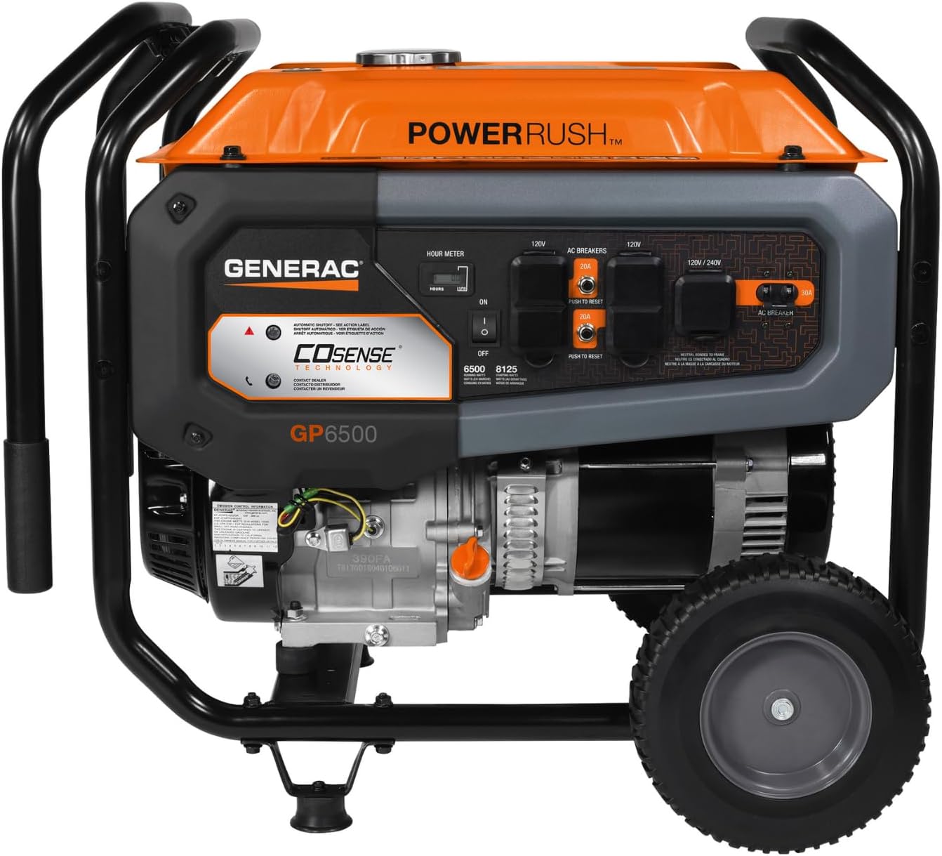 Generac 8,125 Starting Watt Portable Gas Generator – Includes Extension Cord