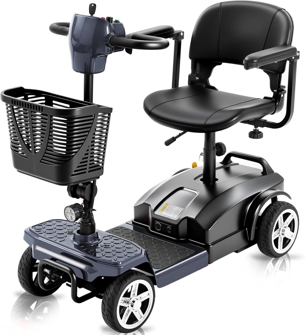 4-Wheel Mobility Scooter for Adults & Seniors, 15–30 Mile Range, 350W, Removable Battery, Compact