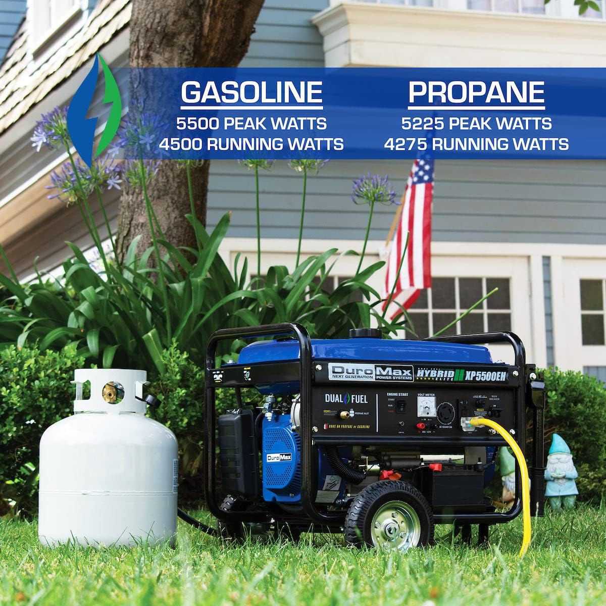 DuroMax XP13000EH 13,000-Watt Dual Fuel Portable Generator – Gas & Propane, Electric Start