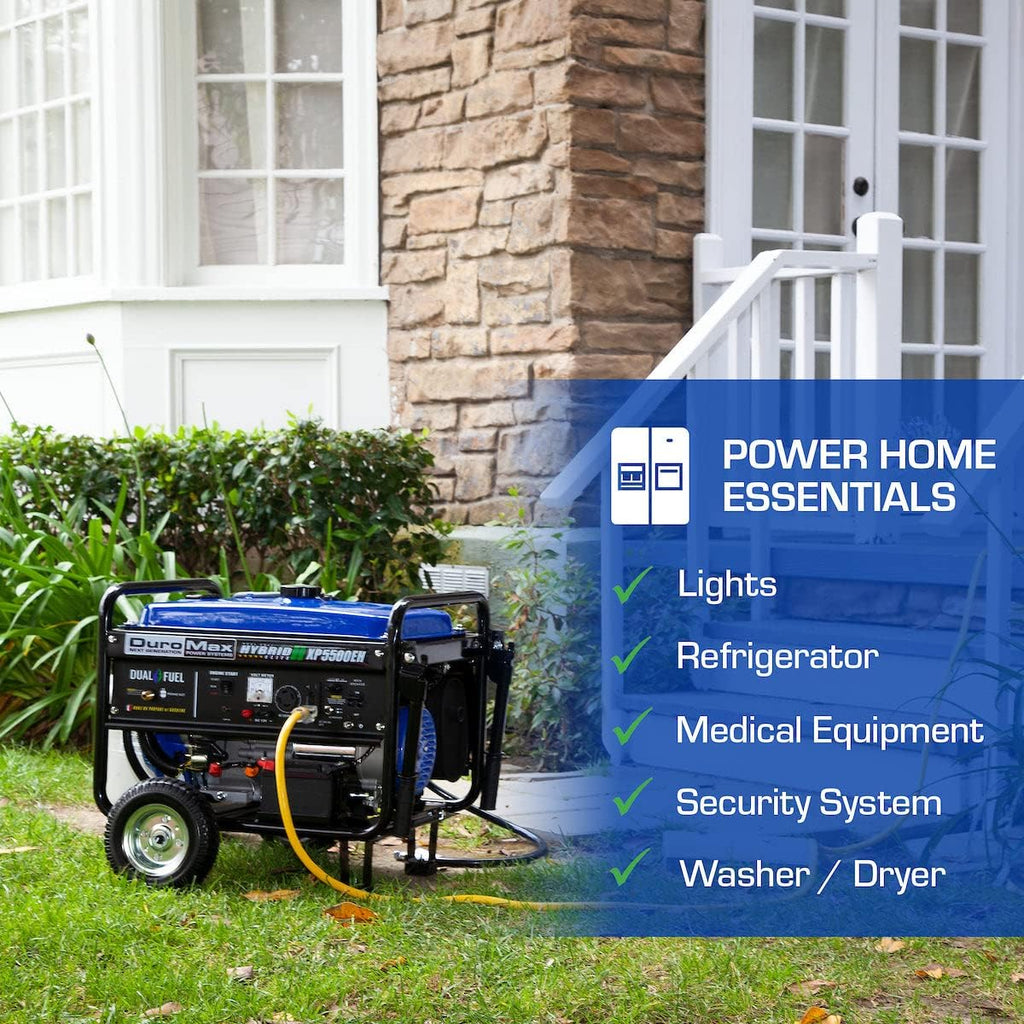 DuroMax XP13000EH 13,000-Watt Dual Fuel Portable Generator – Gas & Propane, Electric Start