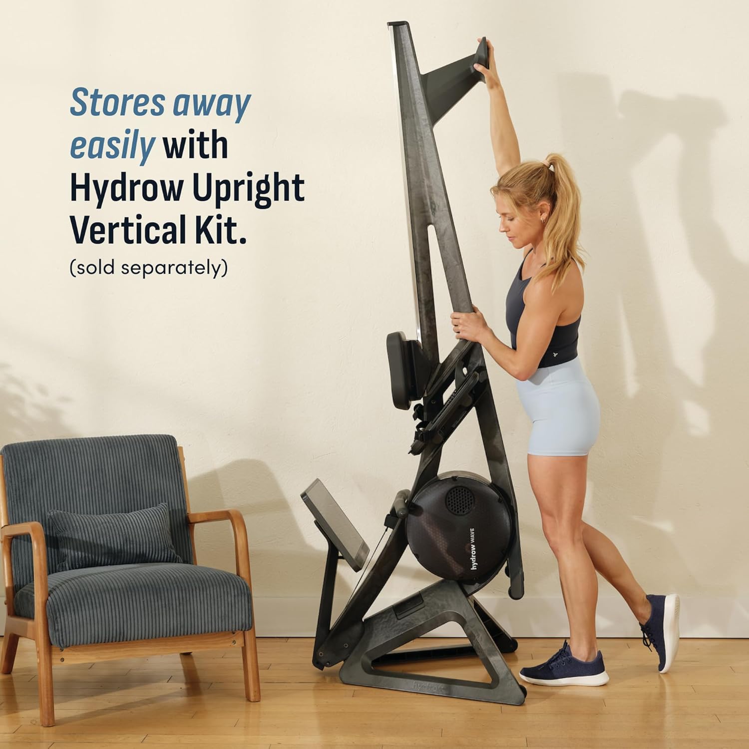 Hydrow Wave Rowing Machine with 16″ HD Touchscreen, Speakers, Foldable, Home Workouts