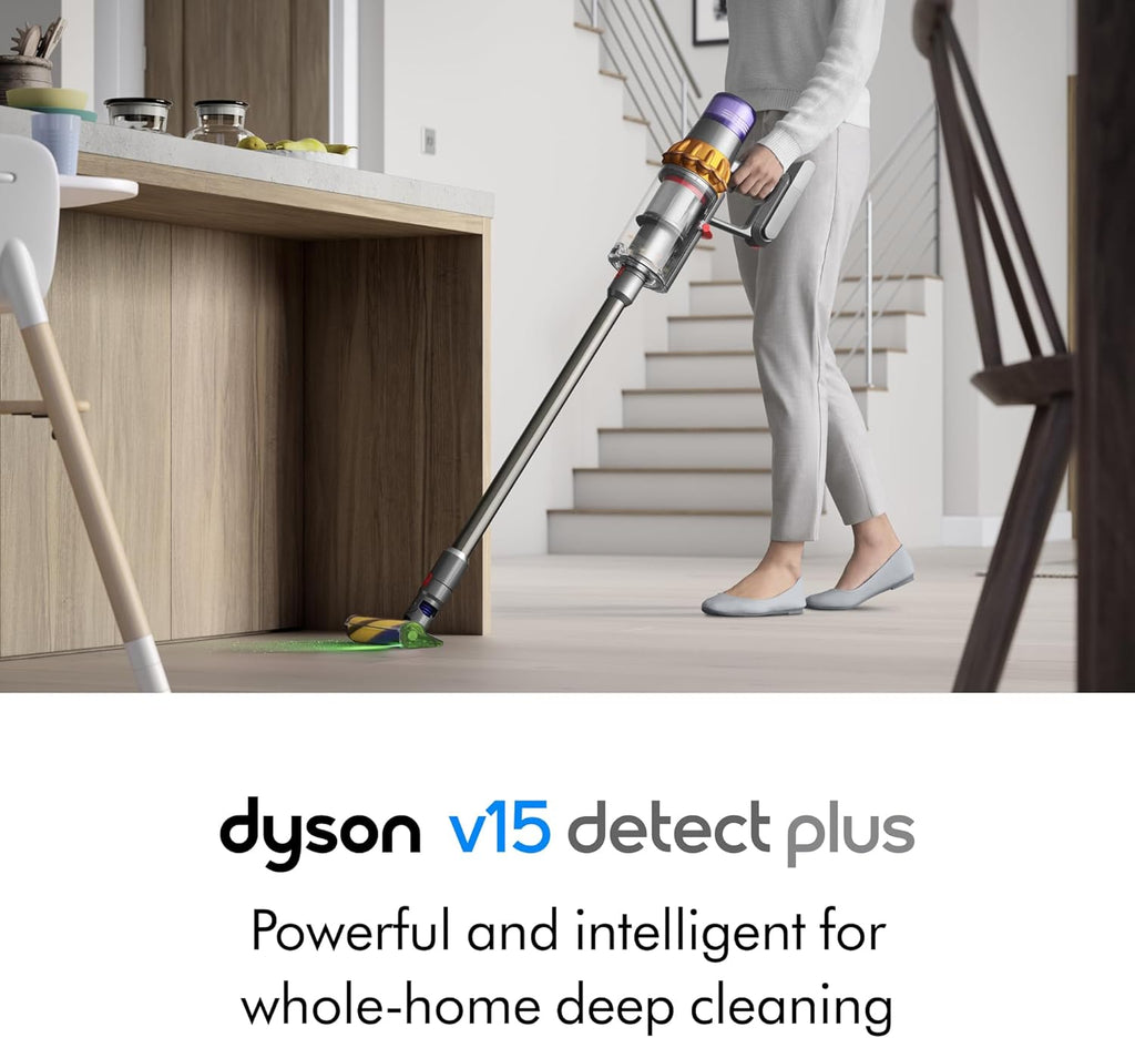 Dyson V15 Detect Plus Cordless Vacuum, Illumination Reveals dust, 240AW