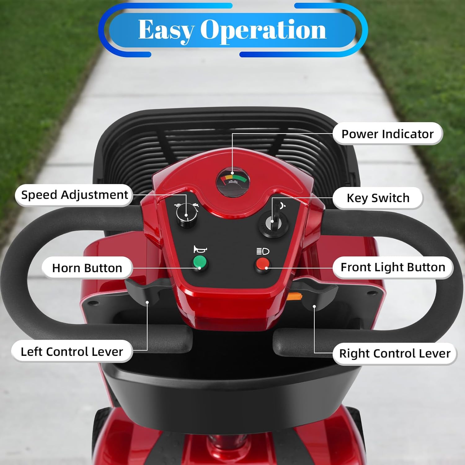4-Wheel Mobility Scooter for Adults & Seniors, 15–30 Mile Range, 350W, Removable Battery, Compact