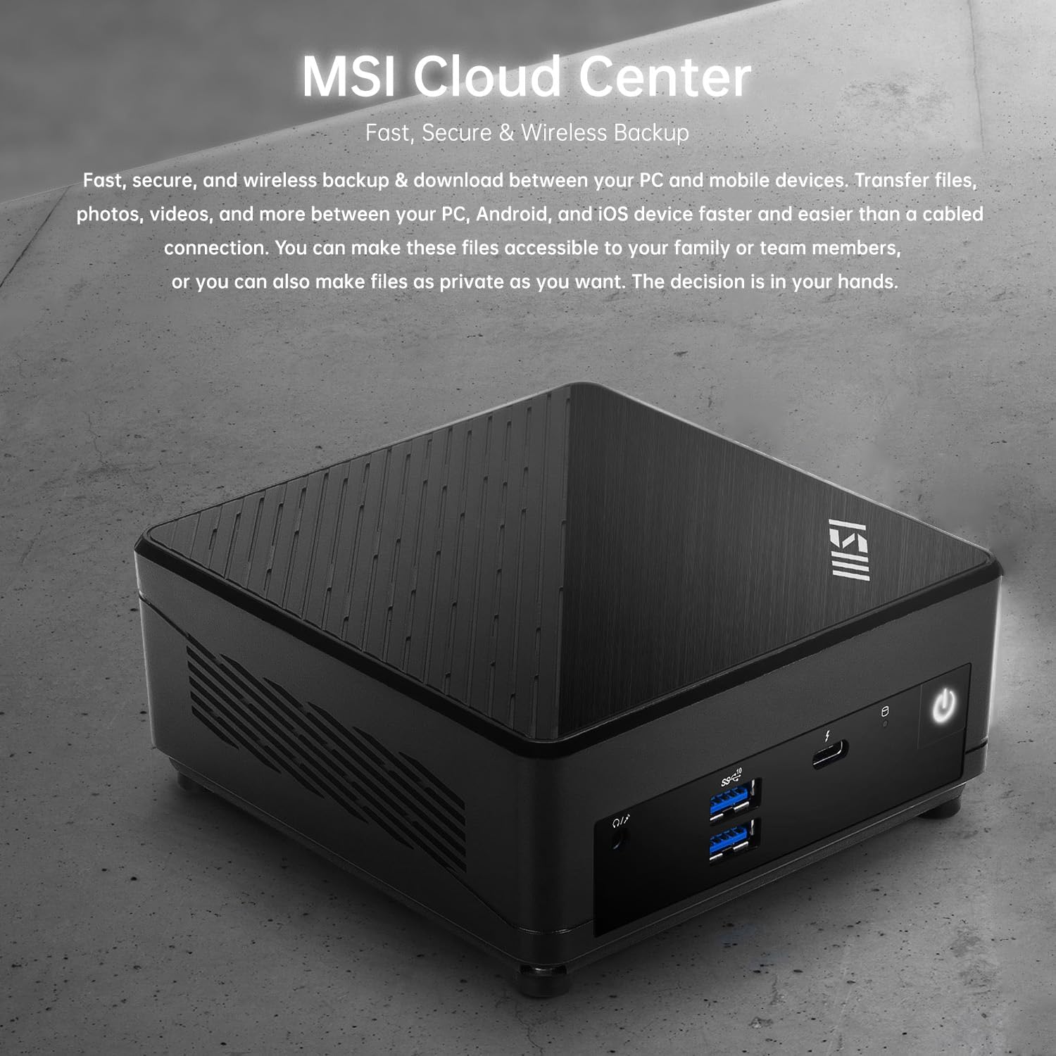 msi Cubi NUC AI Business Mini Desktop, Intel 16-Core Ultra 7 155H, 32GB DDR5, 1TB SSD, Support 4-Display & 4K, 2 x Thunderbolt 4, 2 x HDMI, Dual 2.5G LAN, Wi-Fi 6E, Windows 11 Pro, Black